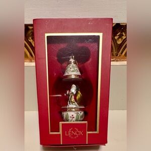 Lenox Santa Globe Ornament in Red